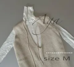 Aga ベージュ Vネック ニットベスト M