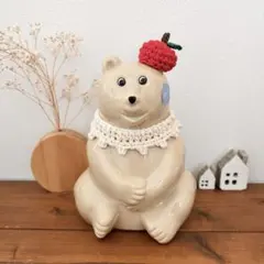 しろくま貯金箱 りんご帽子・つけ襟2点セット☆