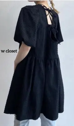 w closet ダブルクローゼット　バッグリボンパフスリーブチュニックのサムネイル