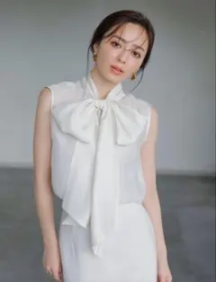 アニュアンス 2wayシアーボリュームタイブラウス