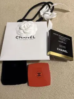 CHANEL 鏡 拡大鏡 コンパクトミラー オレンジ 新品 箱付き
