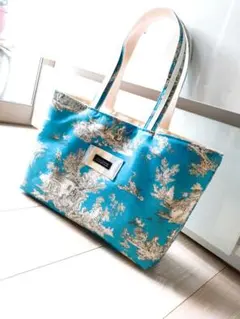《ハンドメイド商品》トワルドジュイ♡トートバッグ♡ターコイズブルー♡