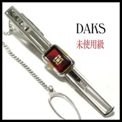 未使用級✨ ダックス ネクタイピン タイバー シルバー×ワインレッドのサムネイル
