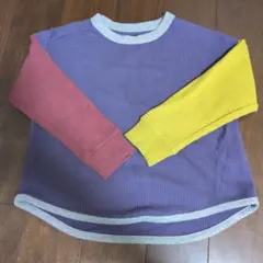 長袖カットソー 110cm パープル/イエロー/レッド