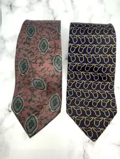 み*中様 極美品Burberrys ネクタイ 2本セット　シルク　90s ペイズ