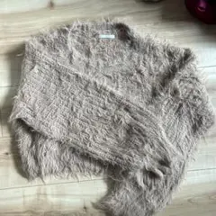 RETRO GIRL ベージュ クロップドニットセーター Fサイズ