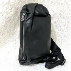 【希少】DIESELディーゼル ウォッシュド ワックスレザー ボディバッグ 黒