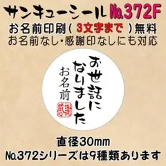 サンキューシール　№372F お世話になりましたのサムネイル