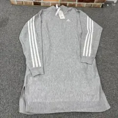 A6●新品・タグ付き●アディダス スリーストライプス長袖セーターワンピース XS