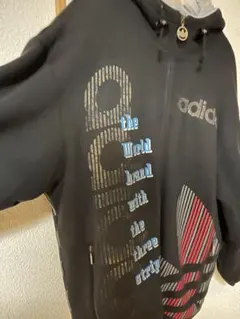 90s adidas アディダス ビンテージフルジップスウェットパーカー