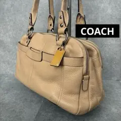 COACH ペネロピ レザーサッチェルバッグ ベージュレザー トートバッグ 