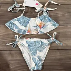 新品ロキシーRoxy フラワープリント セパレート水着 100cm