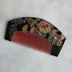 櫛 くし 金蒔絵 和装 着物 菊 螺鈿 アンティーク 昭和レトロ 日本髪 ち7