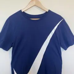 【人気モデル】NIKE ビッグロゴ tシャツ　青　スウォッシュ
