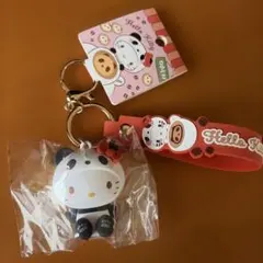 ハローキティ パンダスイーツ￼ ラバー立体キーホルダーサンリオ