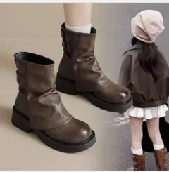 女の子 キッズ 冬 靴 kids 韓国子ども服 ショートブーツ 19cm