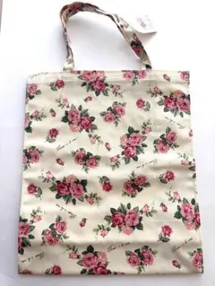 薔薇花柄ナイロントートバッグ