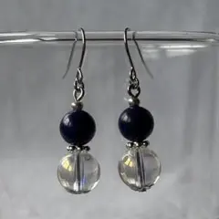 ラピスラズリと水晶のピアス[1633]