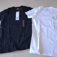 UNIQLO　クールネックT ブラック・ホワイト Tシャツ 2枚セット