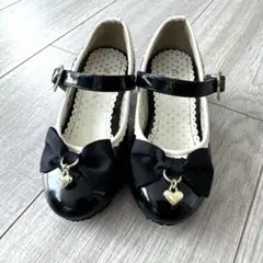 【週末限定値下げ！！】ブラックフォーマルシューズ リボン付き 17cm