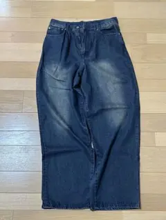 MONO-MART ダークブルーワイドデニムパンツ