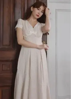 herlipto Polka-Dot Lace-Trim Dress Mサイズ 美品Polka-Dot Lace-Trim Dress M - メルカリ