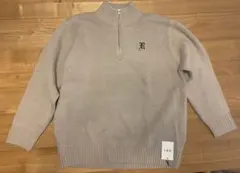 GRL ベージュ ハーフジップニット F新品