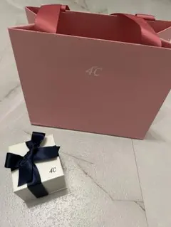 【4℃】ショップ袋 +リングボックス　ピンク　リングなし
