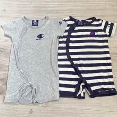 Champion ロンパース 60-70サイズ 2枚セット　新生児　前開き　0歳