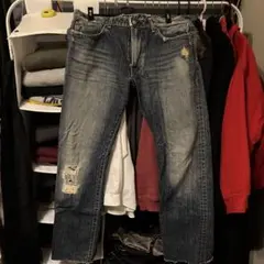 EDWIN 502R ダメージ加工ブルージーンズ