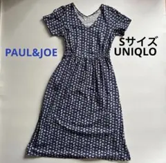 UNIQLO PAUL & JOE 花柄ワンピース ネイビー S