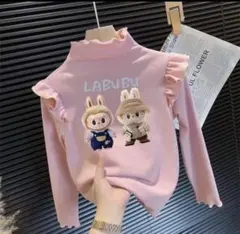 LABUBU フリル付き暖かい長袖カットソー