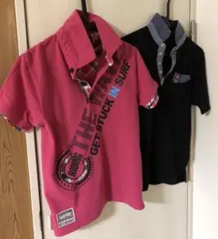 メンズ　ポロシャツ　トップス　半袖　　2枚セット　まとめ売り　　Mサイズ　赤&紺