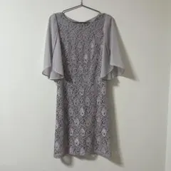 パーティー　結婚式お呼ばれ　きれいめワンピース　グレー
