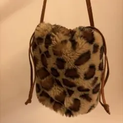 ヒョウ柄ファー ショルダーバッグ