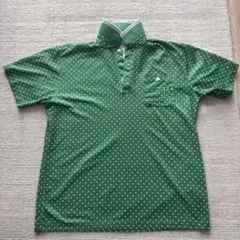 adidas 緑色ドット柄ポロシャツ