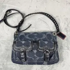 Coach Denim 2way Bag Signature Y2k