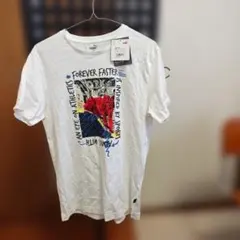 【新品】PUMAグラフィック 半袖Tシャツ ホワイトMサイズ★小さな汚れ所々あり