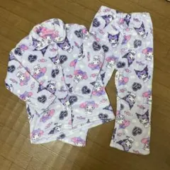 Sanrio マイメロ クロミ フリースパジャマ ラベンダー 120