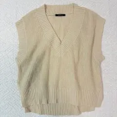 lugnoncure ルノンキュール フリーサイズ アイボリー 万能ニットベスト