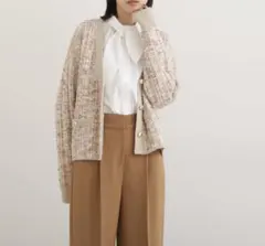 natural beauty basic ツイードライクニットカーディガン