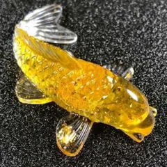オルゴナイト 金の鯉 錦鯉開運 金運 風水 金箔クリスタル黄金レジン天然石