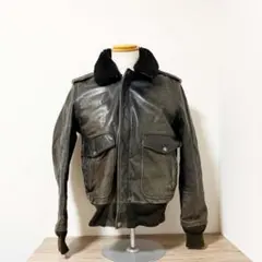 【希少】SCHOTT フライトジャケット レザー ブラック 184SM A-2のサムネイル