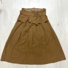 2way ロングスカート　フレアスカート　ベルト　ウエストマーク　レトロガール