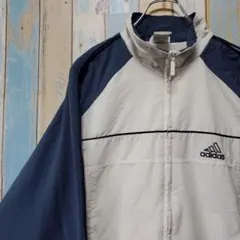 995☆アディダス☆ナイロンジャケット☆ワンポイント刺繍ロゴ☆90s☆L