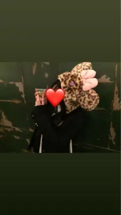 ヒョウ柄耳付きキャップ