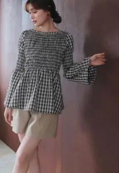 本日最終値下げ！【即完売品！】Checked Flared Peplum Top - メルカリ