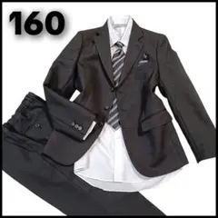 極美品【160】キッズ 男の子 フォーマルスーツ 5点セット ブラック 卒業式