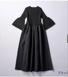 THREE SQUAREニットコンビ ロングワンピース