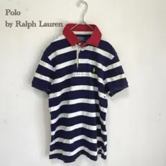 【Polo by Ralph Lauren】ボーダー　ロゴ刺繍【S】ポロシャツ